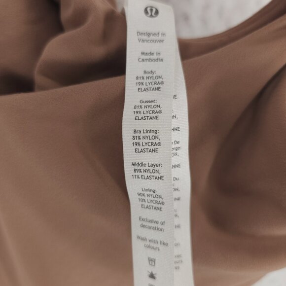 LULULEMON Align Bodysuit 25" Nulu Fabric Dusty Clay Nude Brown Size 2 - Picture 6 of 8